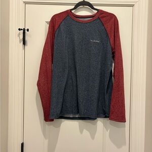 Columbia Gray and Red Crew Neck Shirt